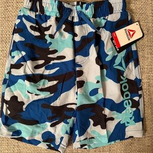 Reebok Boys Blue & Teal Camo Swim Trunks